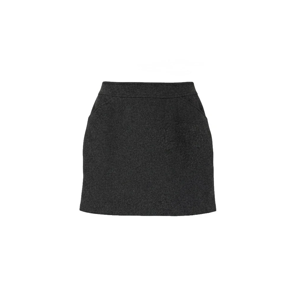 Old Navy Vintage Mini Skirt Womens 6 Charcoal Gray Wool Blend Pockets Preppy